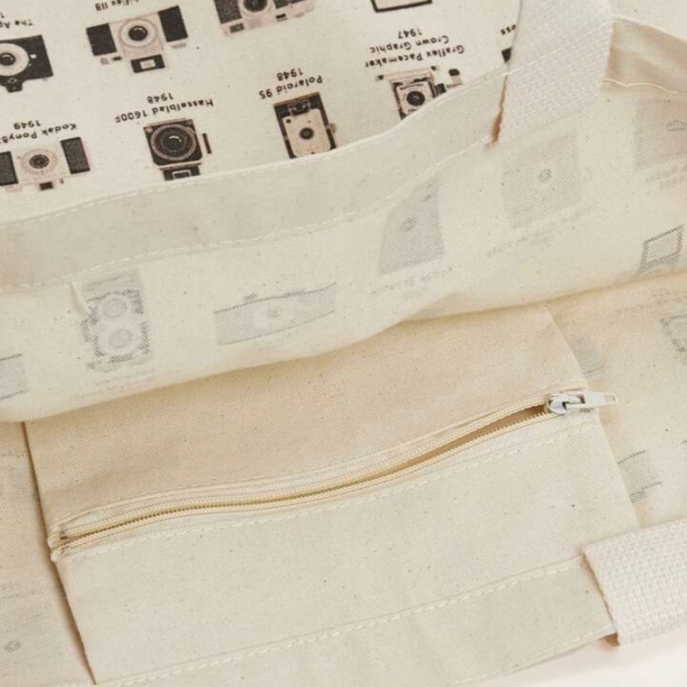 Camera Graphic Canvas Tote Bag New - Picture 2 of 4